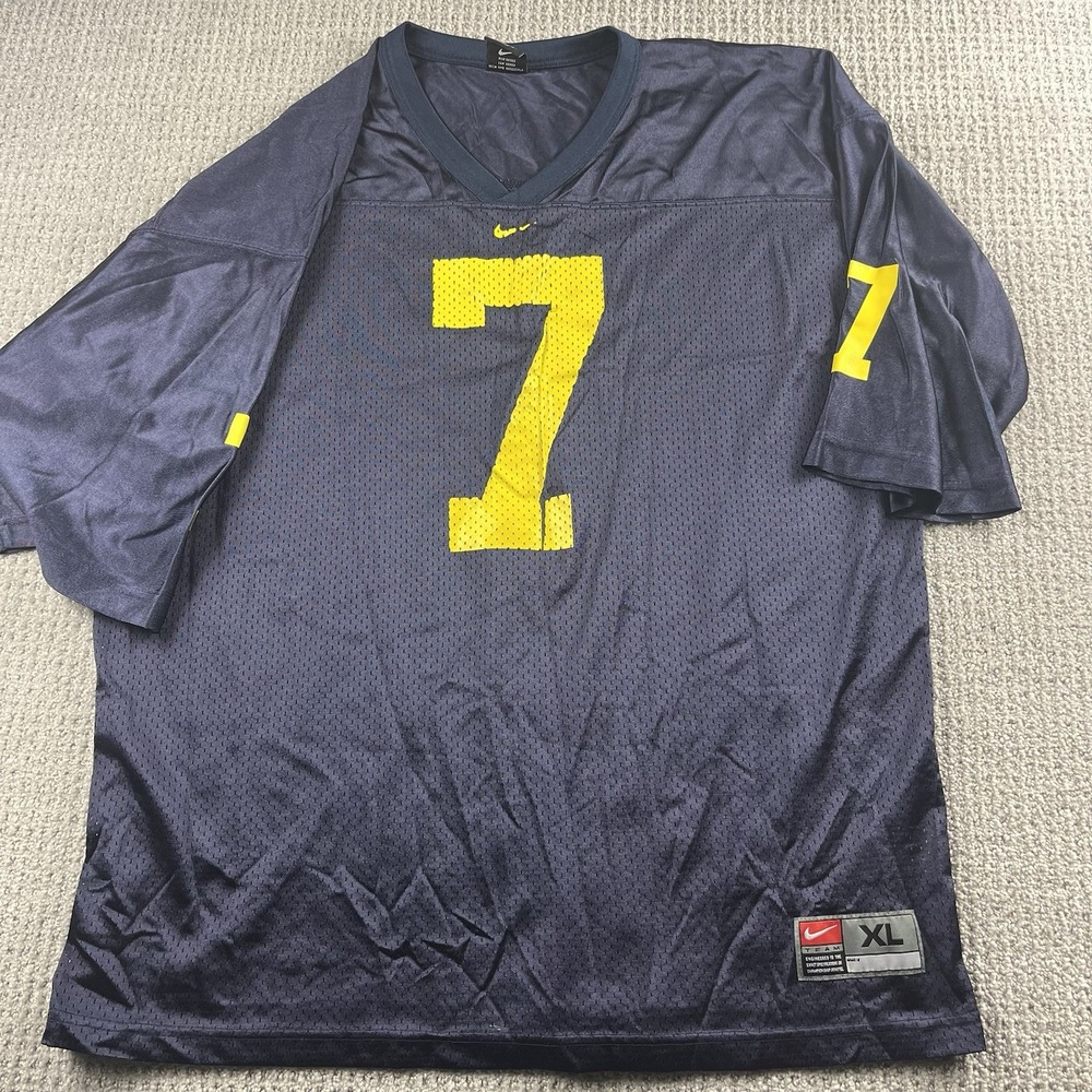 Vintage Nike Michigan Wolverines Jersey #7 Blue Chad Henne Men’s XL